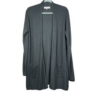 Philosophy Charcoal Gray Cashmere Blend Long Open Cardigan Size L